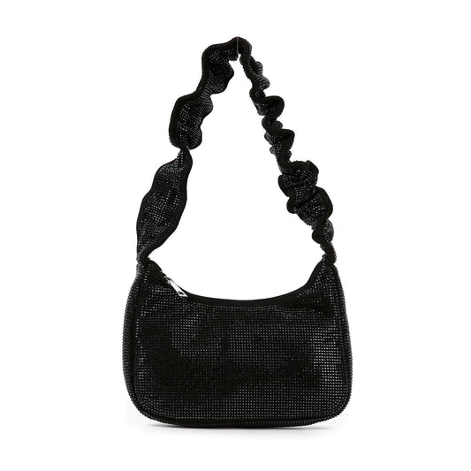 Ruffled Accent Dazzling Petite Hobo Handbag