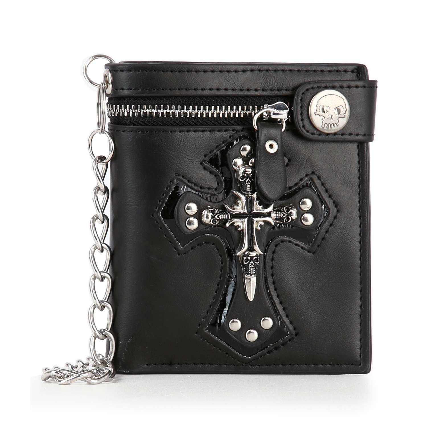 Western Skull and Cross Chain Wallet handbagexpress
