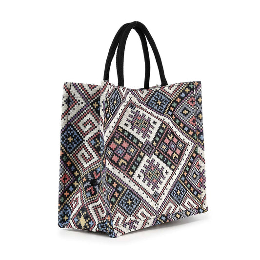 Woven Tapestry Tote Handbag