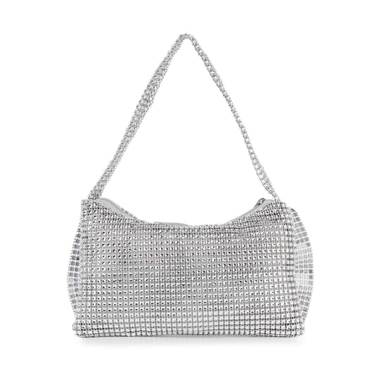 Bow Design Rhinestone Accented Evening Bag