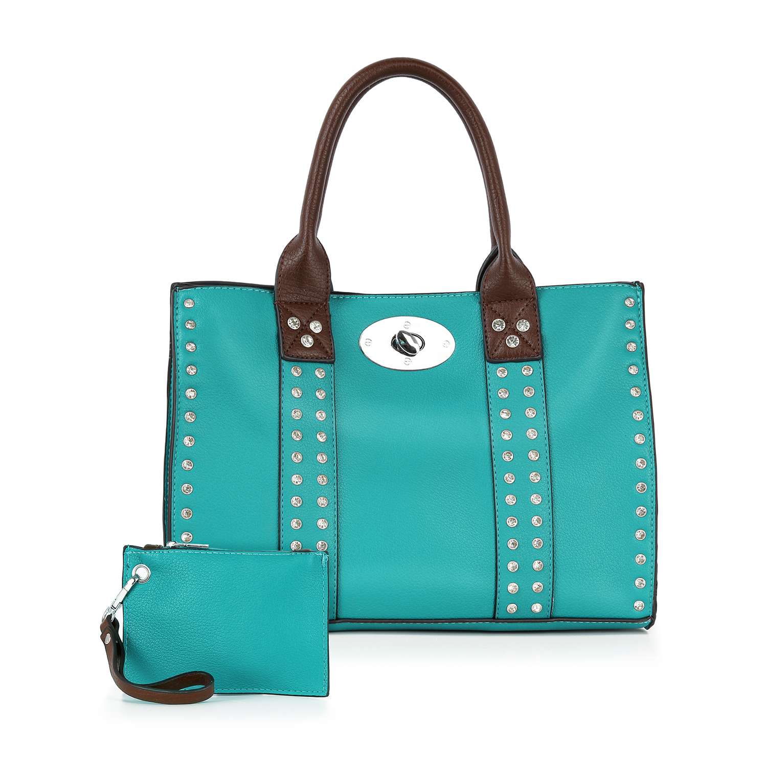 Accessorized Twist-Lock Handbag – handbagexpress