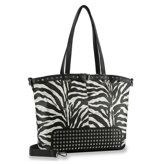 Buckle and Rhinestone Accented Handbag