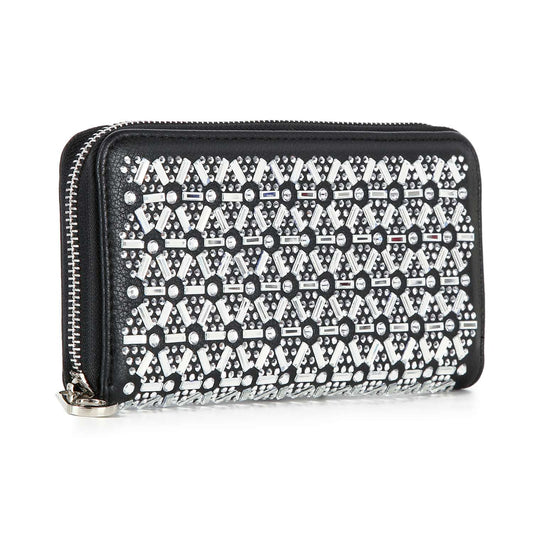 Rhinestone Design Accordion Wallet