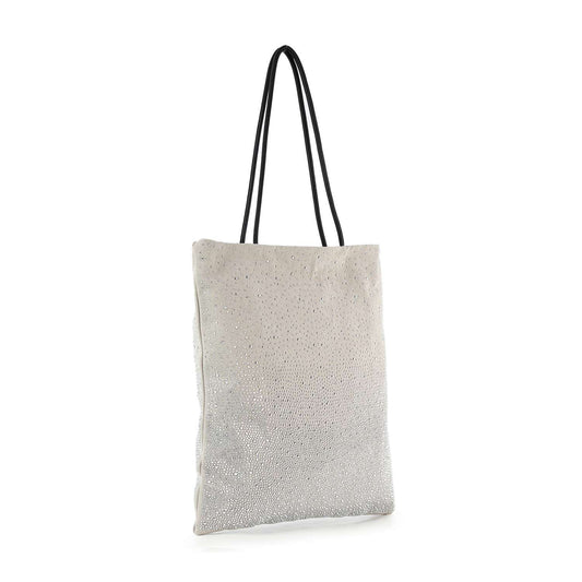 Rhinestone Covered Denim Slim Tote
