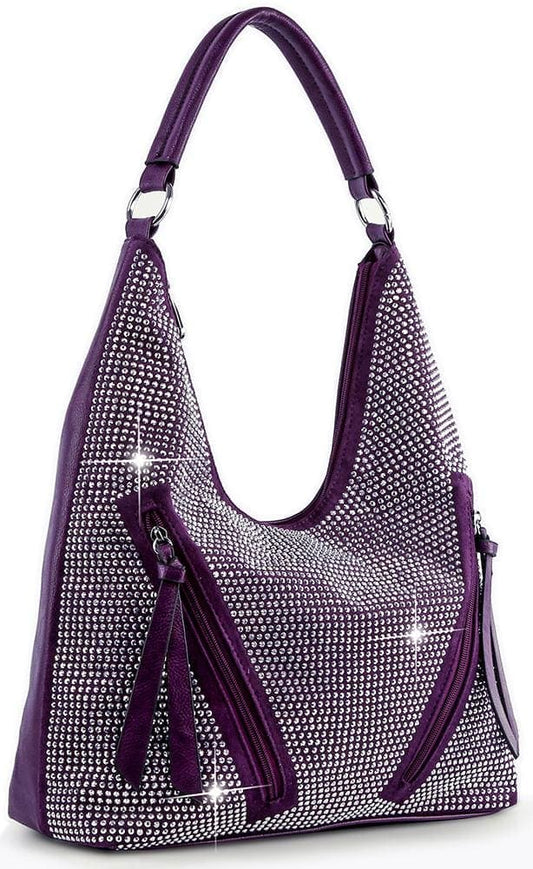 Front Pocket Sparkling Hobo Handbag