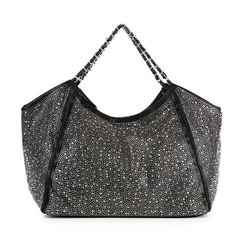 Stunning Quilted And Rhinestone Shoulder Bag
