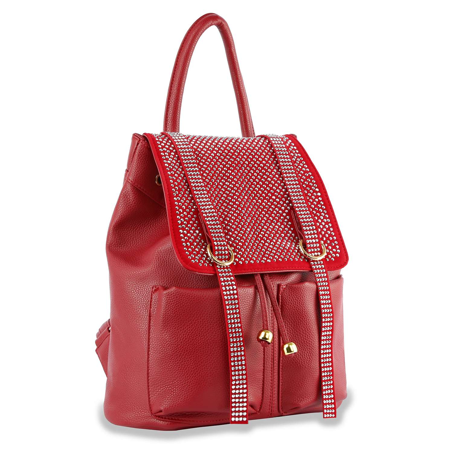 diamond stitch fashion pu leather backpack Rhinestone Accent Fashion Backpack