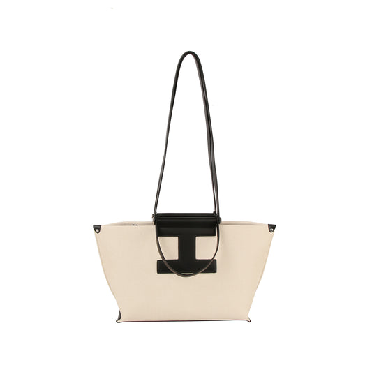 Modern Trim Accented Tote Bag