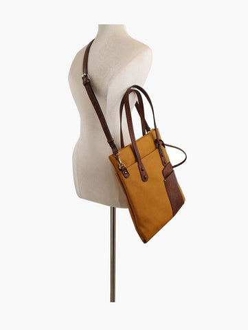 Two Toned Tall Tote Handbag