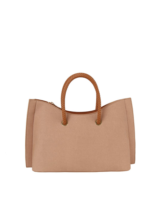 Braided Handle Tote Bag