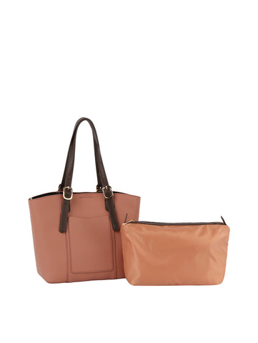 Buckle Accented Front Pocket Tote Set