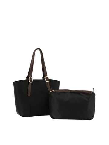 Buckle Accented Front Pocket Tote Set