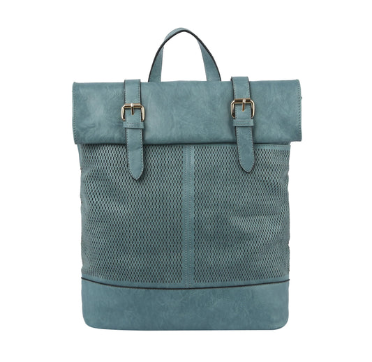 Tall Buckle Accented Fashion Backpack