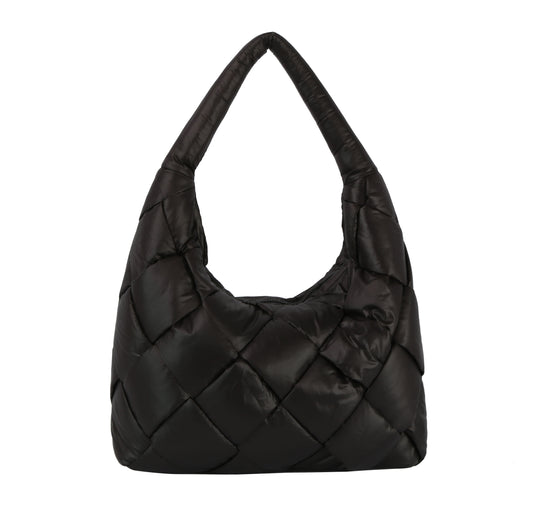 Quilted Puffer Large Hobo Handbag