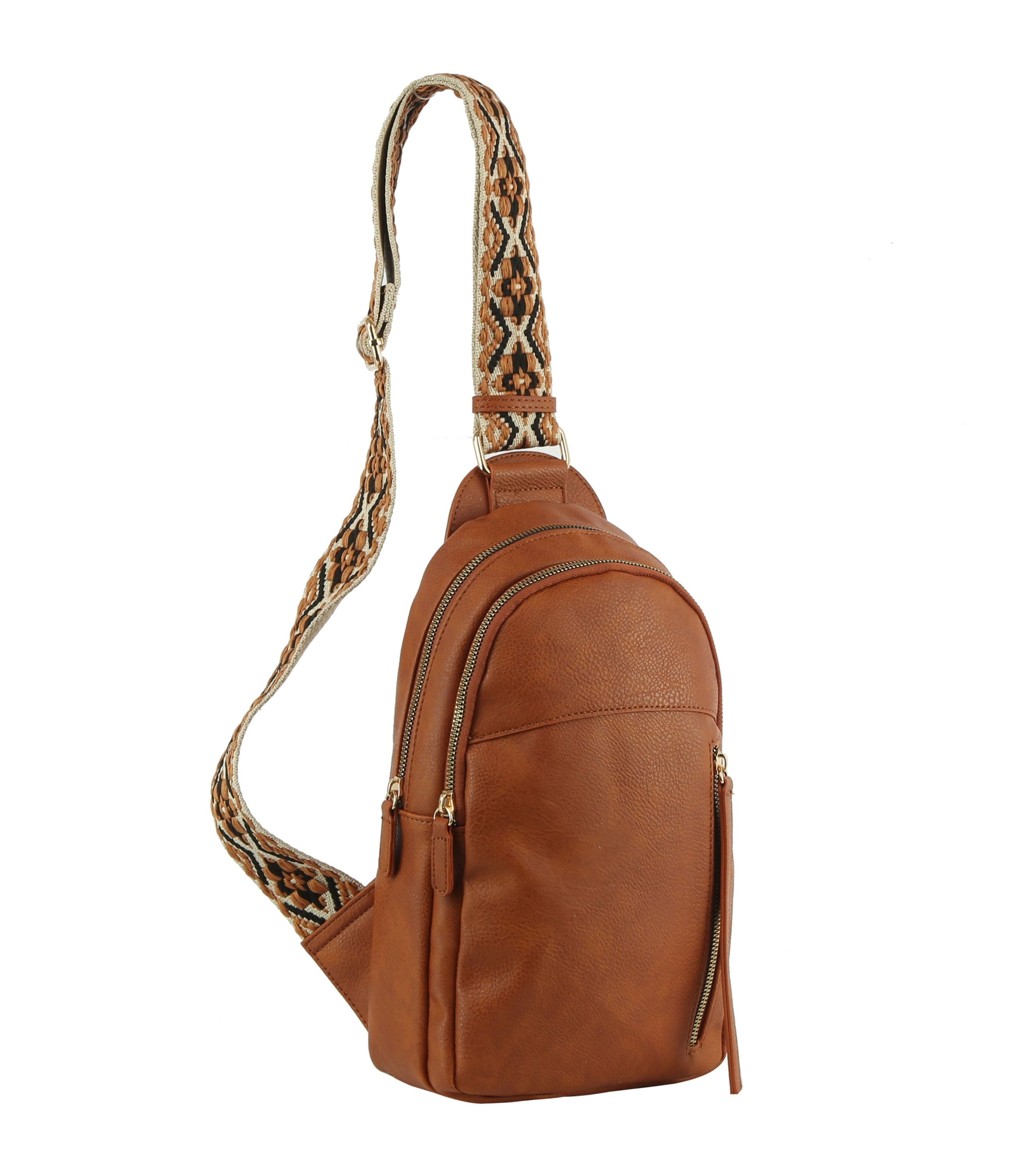 Guitar Strap Fashion Crossbody Bag Brown