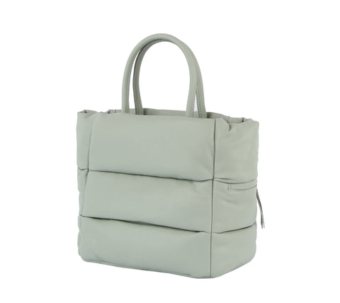 Puffer Style Multi Pocket Tote Handbag