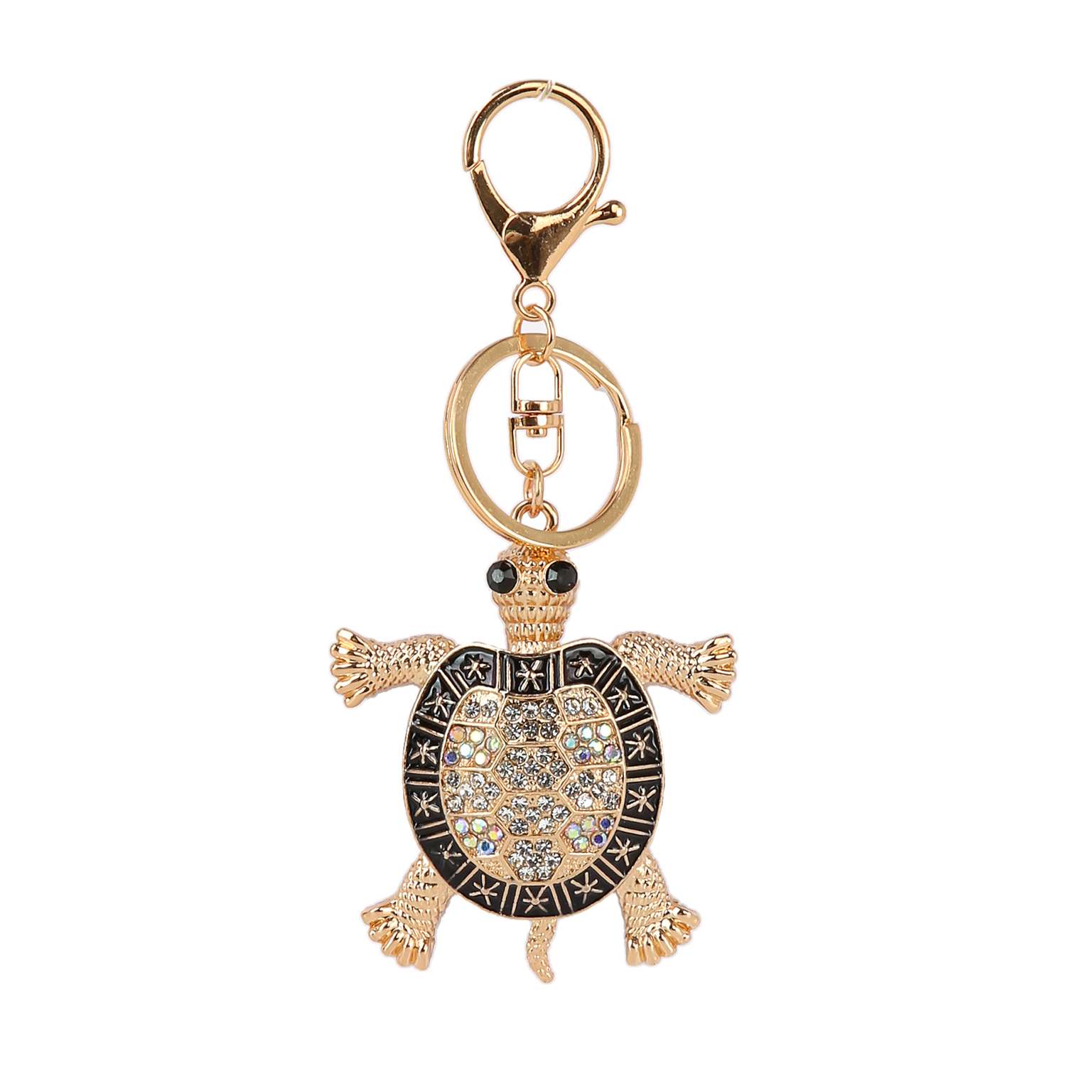 Rhinestone Turtle Keychain