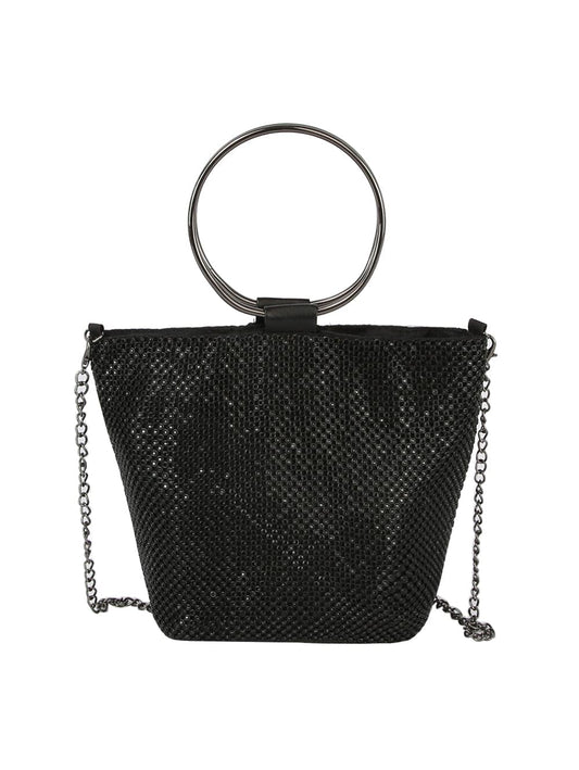 Metal Mesh Rhinestone Hand Tote
