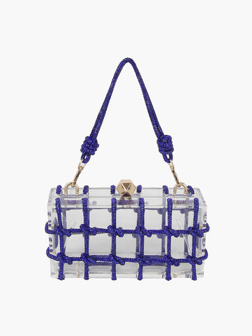 Colored Stone Accented Clear Fashion Bag