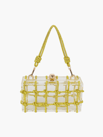 Colored Stone Accented Clear Fashion Bag