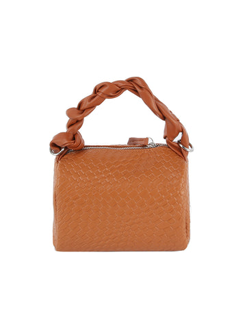Decorative Handle Woven Petite Handbag