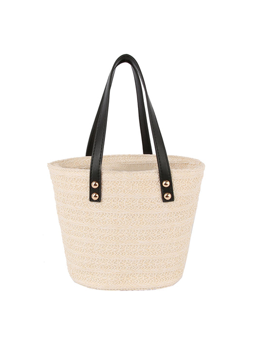 Petite Straw Bucket Bag