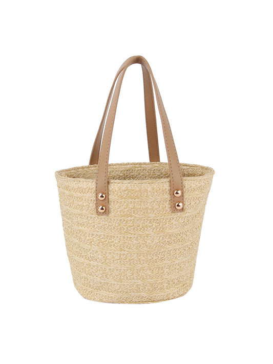 Petite Straw Bucket Bag