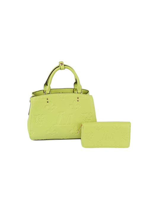 Two Piece Classic Signature Embossed Petite Hand Tote