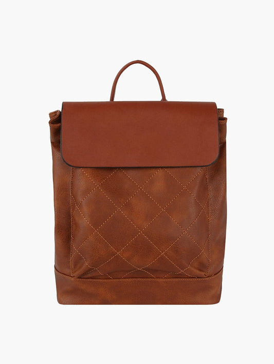 Quilted Design Front Flap Fashion Backpack