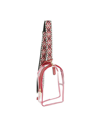 Guitar Strap Accented Clear Front Crossbody