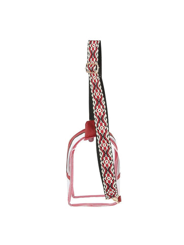 Guitar Strap Accented Clear Front Crossbody