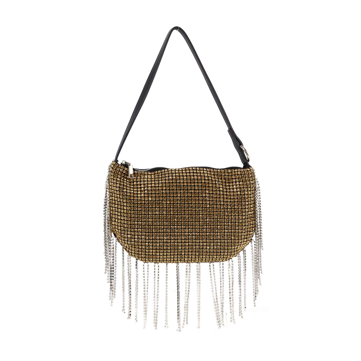 Beaded Fringe Rhinestone Shoulder Bag – handbagexpress