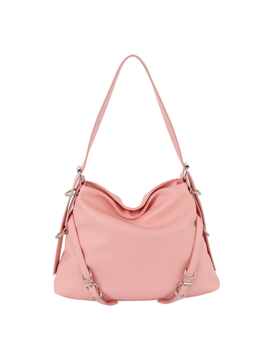 Buckle Accented Hobo Handbag