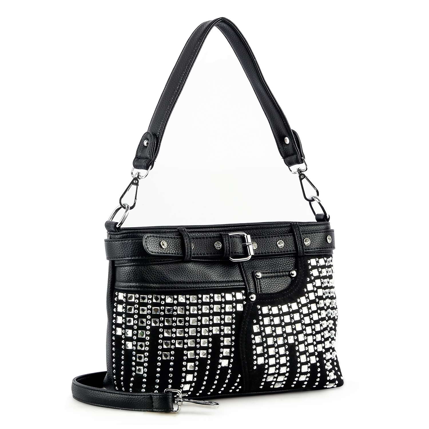 Belted Rhinestone Shoulder Bag – handbagexpress Belted Rhinestone Shoulder Bag – handbagexpress