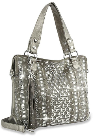 Dazzling Bling Pattern Tall Tote - Pewter