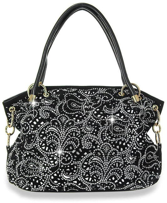 Ring Accented Layered Shoulder Bag - Black