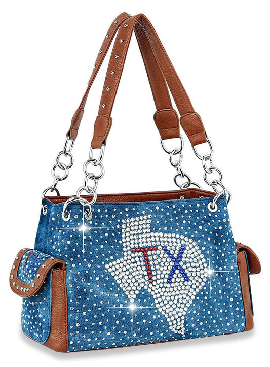 Texas Bling Denim Shoulder Bag