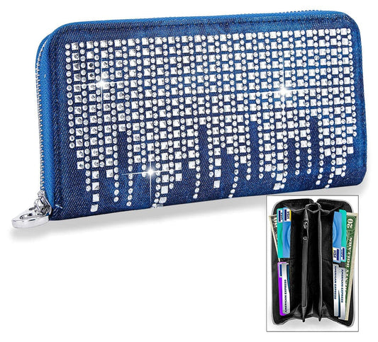 Waterfall Rhinestone Accordion Wallet