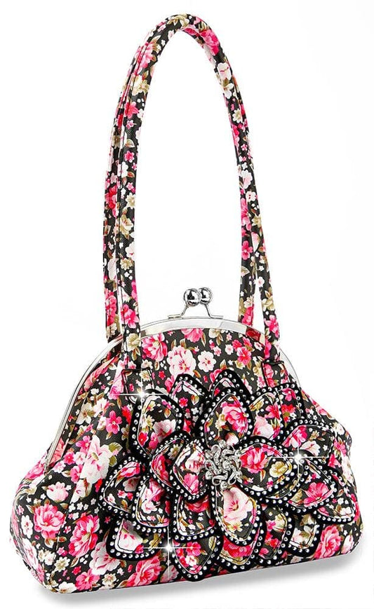 Layered Floral Print Petal Handbag