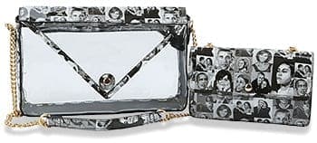 Shoulder Bag Set With Obama Art Print - Black-White