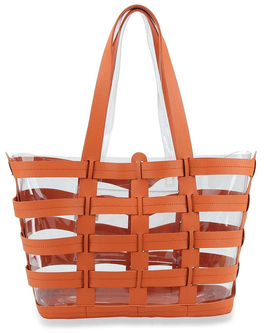 Two Piece Clear Tote Set - Orange
