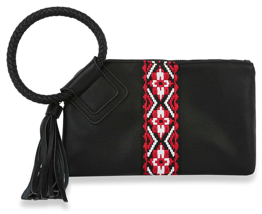 Decorative Wristlet Clutch - Black