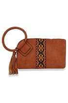 Decorative Wristlet Clutch - Brown