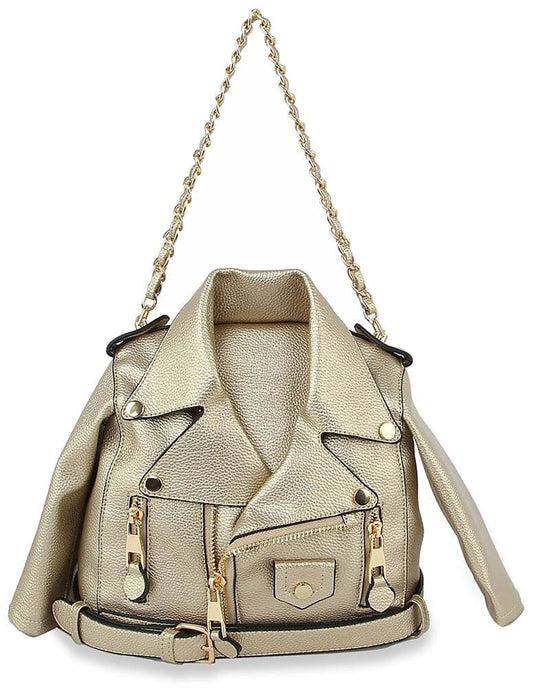 Petite Motorcycle Jacket Convertible Backpack - LY128-GD