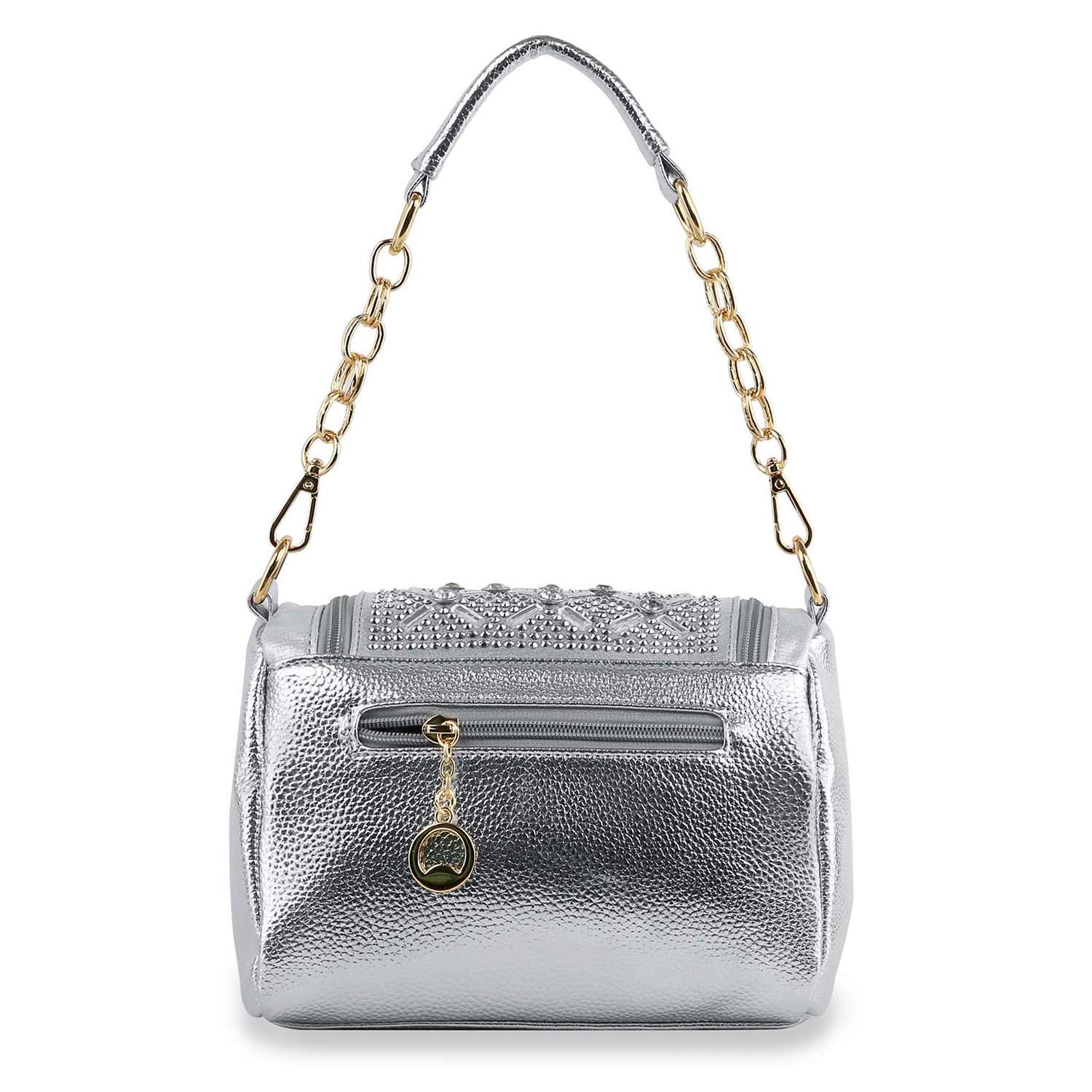 Rhinestone Design Petite Handbag - Black – handbagexpress