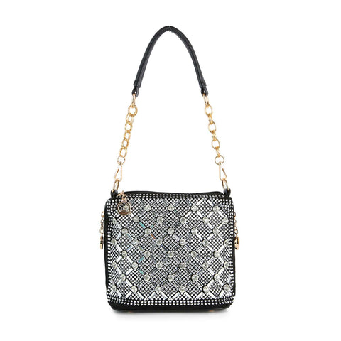 Spectacular Rhinestone Patterned Hobo Handbag