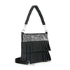 Bling Pattern Pleated Denim Crossbody Sling