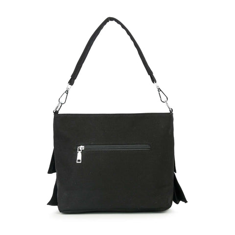 Bling Pattern Pleated Denim Crossbody Sling