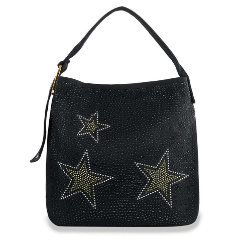 Sparkling Stars Denim Hobo Handbag