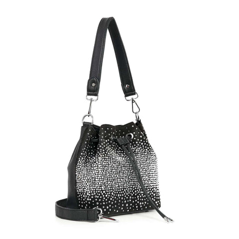 Glamorous Rhinestone Design Drawstring Hobo